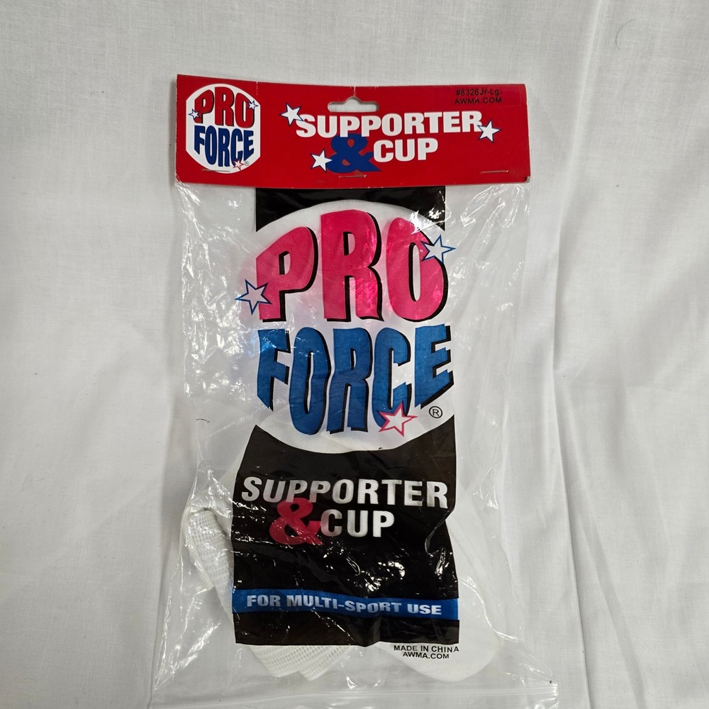 Pro Force Junior Large‎ Athletic Supporter and Cup Multi-Sport White 8326 NEW